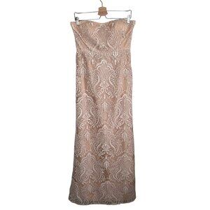 Jenny Yoo Collection Womens Formal Strapless Lace Gown Size 10